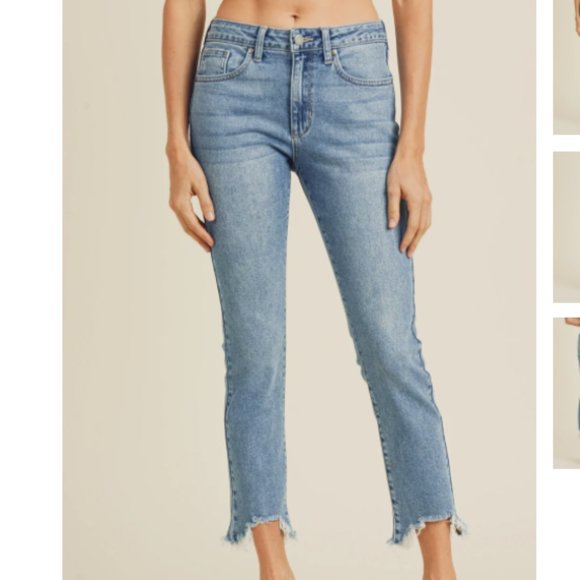 Just Black Denim - NWT JUST BLACK STRAIGHT JEANS WITH HEM DISTRESSING